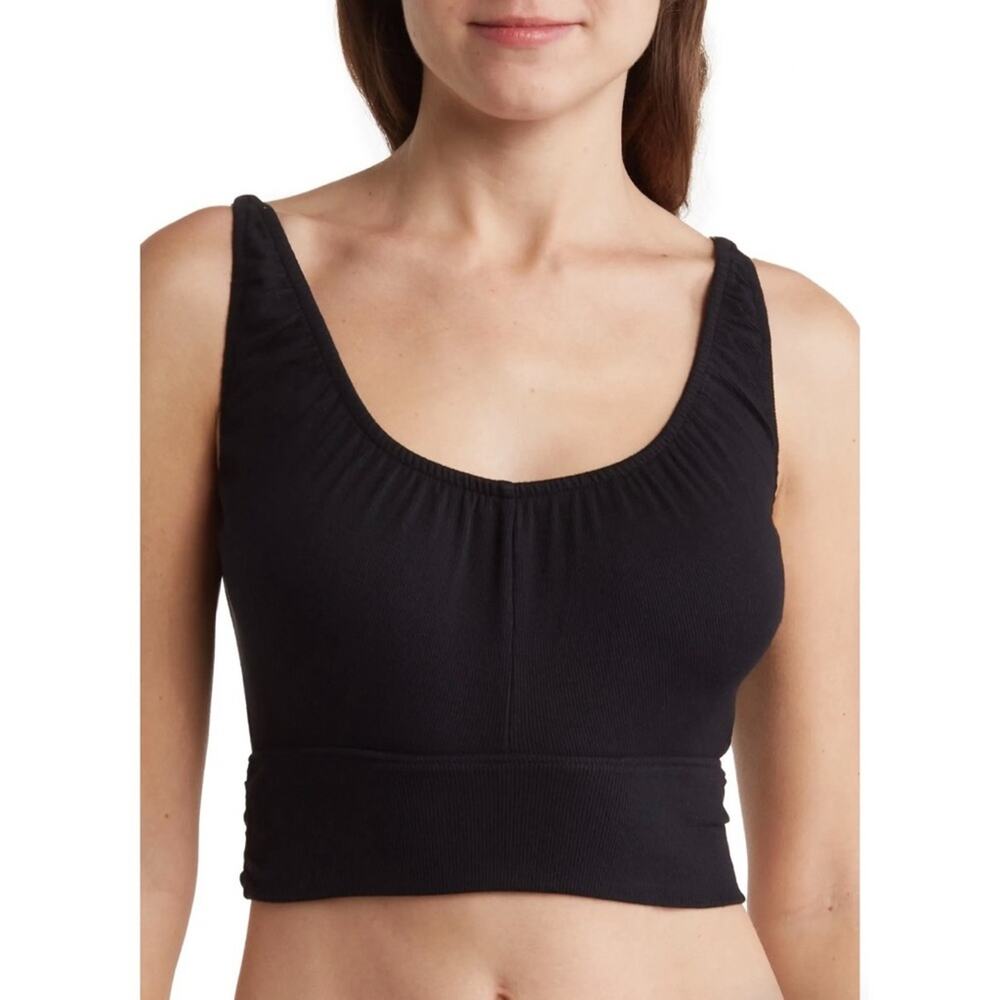 Nordstrom Melrose and Market Scoop Neck Crop Top Tank Top in Black Women's Small